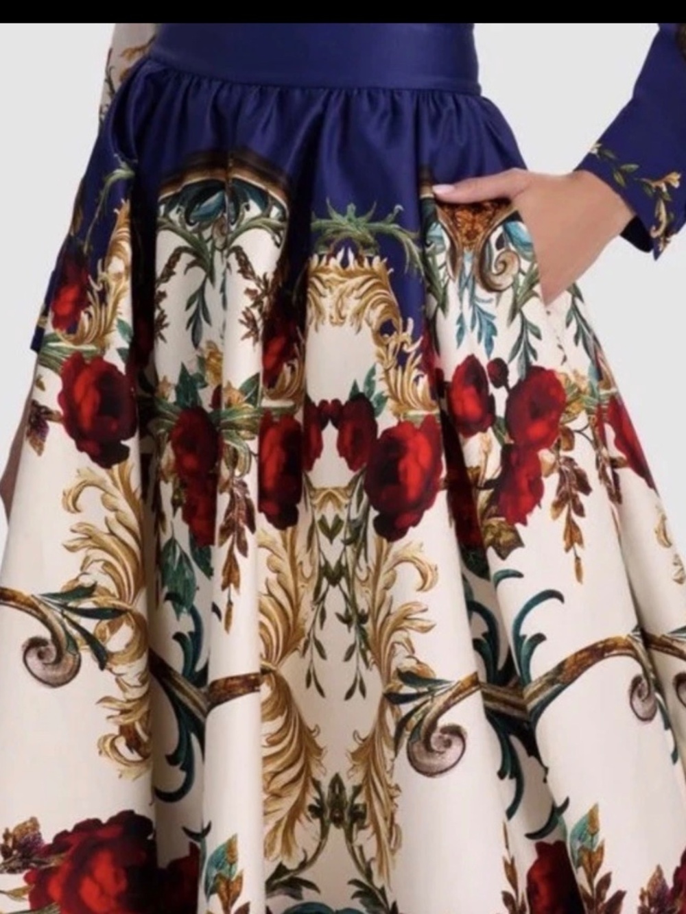 Alice & Olivia Nilda Gilded Rose Voluminous Skirt Sz 12 NWT - Picture 3 of 9